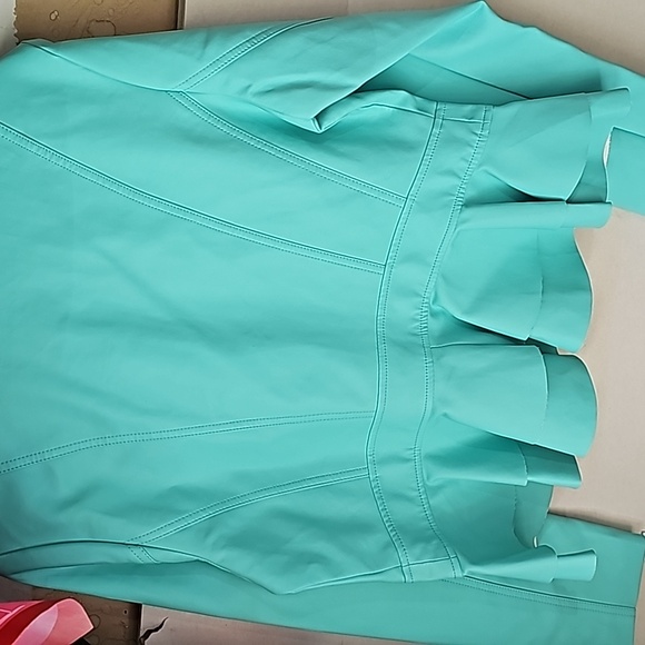 Mint Color Pleather Moto Jacket - Picture 4 of 5
